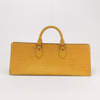 lv yellow top handle bag with gold hardware triangle classic epi leather 