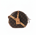 authentic preowned Louis Vuitton Boite Chapeau Souple PM in Monogram Crossbody Bag in light brown vachetta leather in great condition for sale 