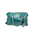 Prada Vitello Shine Teal Green Leather Satchel Bag