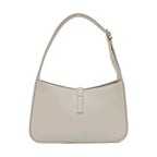 back view of the preowed ysl le 5 a 7 small shoulder bag in white leather in very good condition 