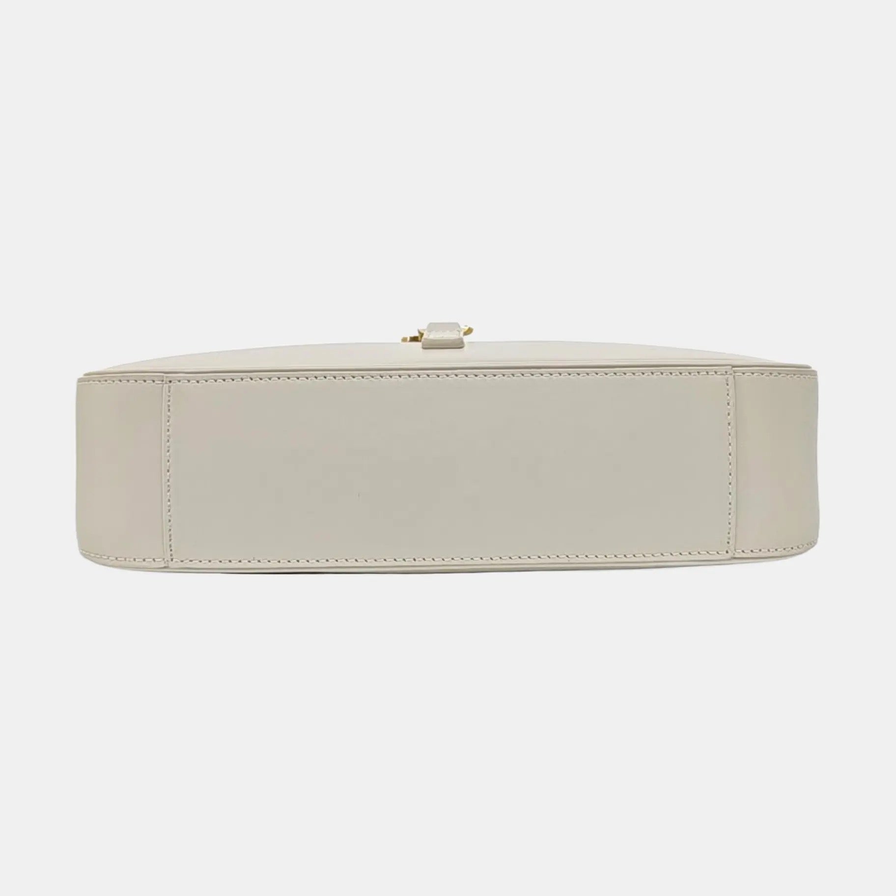 bottom view of the second hand saint laurent shoulder bag in size small in white leather excellent condition 