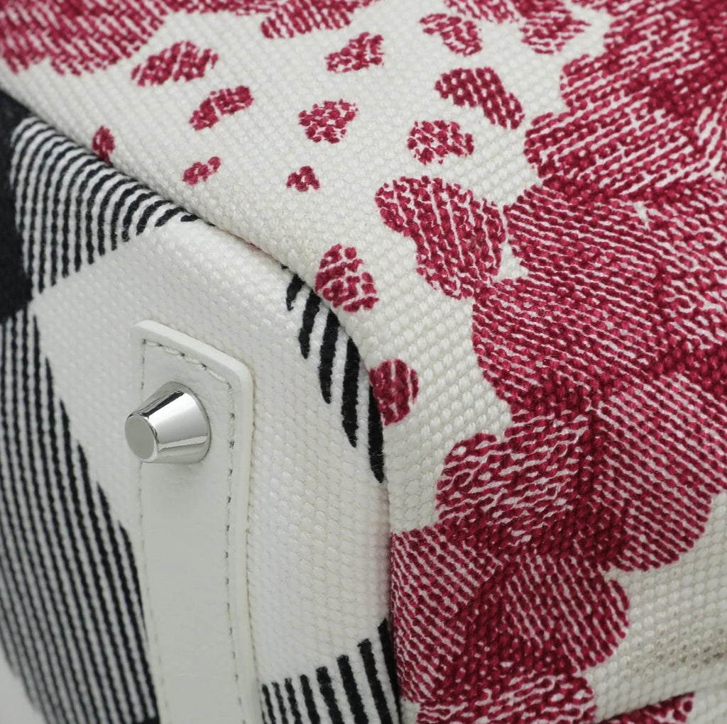 Burberry Abstract Print Canvas Tote Bag – White Multi-Colour