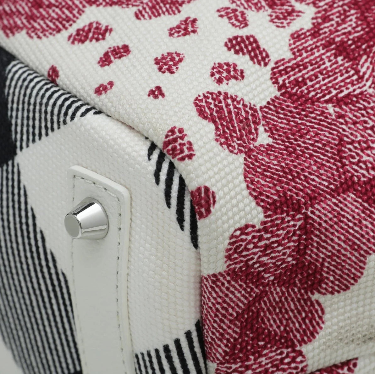 Burberry Abstract Print Canvas Tote Bag – White Multi-Colour