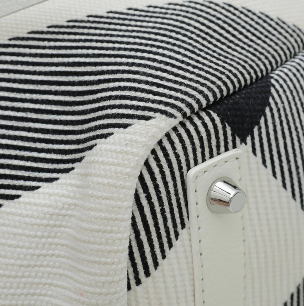 Burberry Abstract Print Canvas Tote Bag – White Multi-Colour