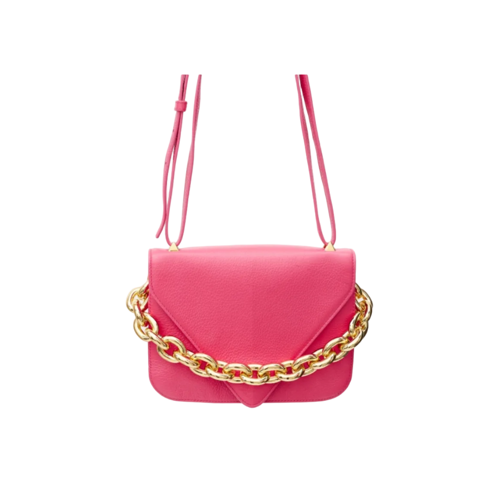 authentic used bottega veneta pink leather mount messenger crossbody clutch bag in excellent condition for sale 