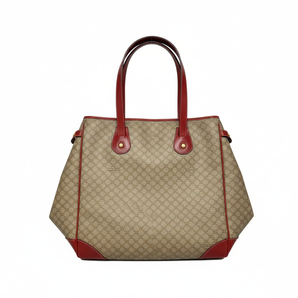 authentic vintage beige celine monogram leather tote bag in good condition for sale 