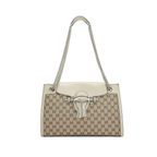 sale of designer luxury handbag tote bag from authentic gucci gg canvas vintage beige bag 