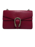 Gucci Dionysus Crystal-Embellished Medium Shoulder Bag in Red Grain Leather