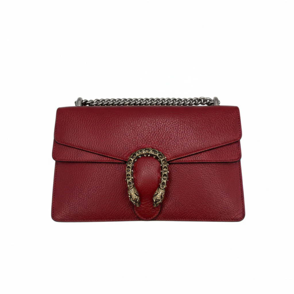 authentic gucci dionysus classic symbol with leather in red and gold and silver hardware shoulder bag in very good condition for sale 