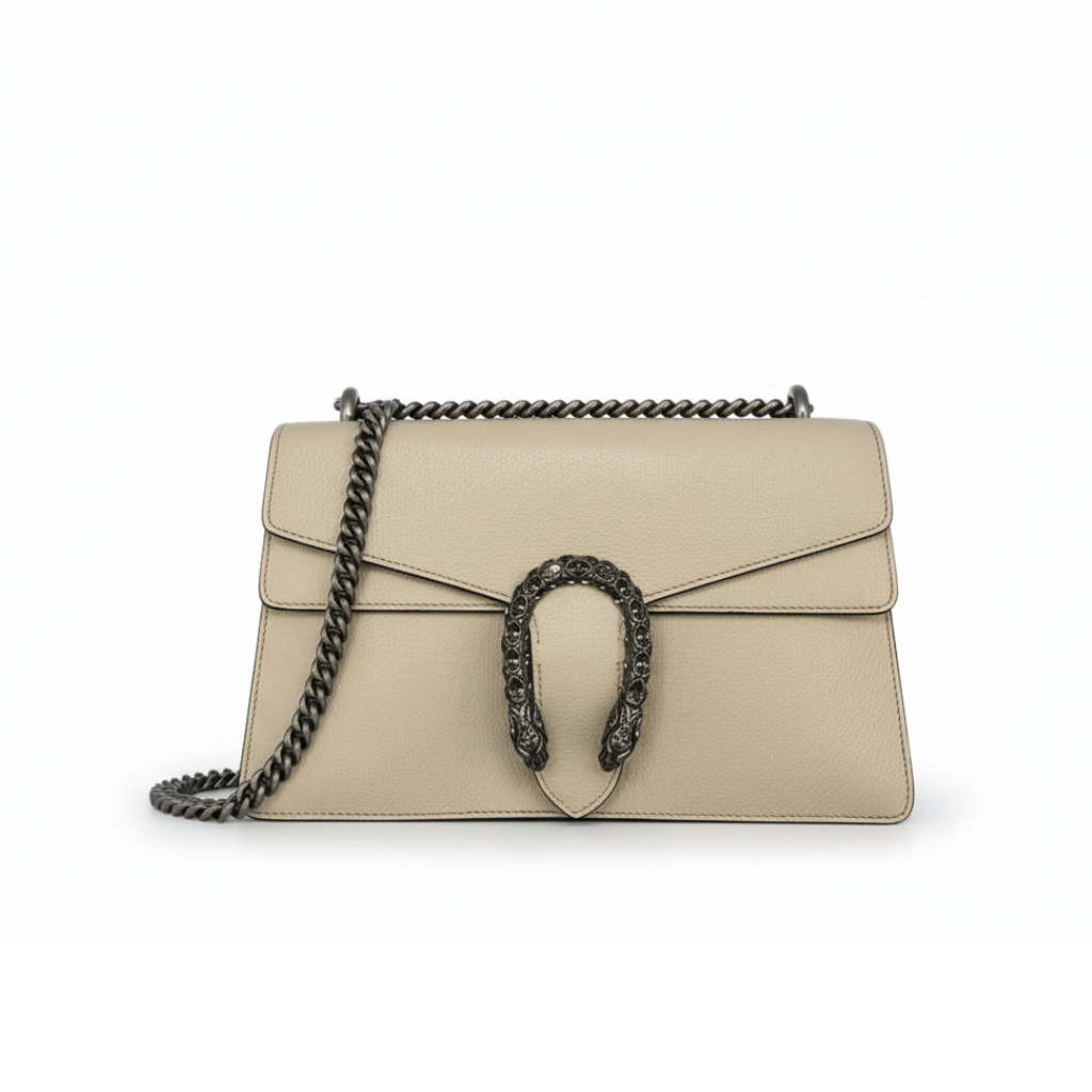 preloved authentic gucci medium dionysus in white leather handbag in excellent condition for sale 