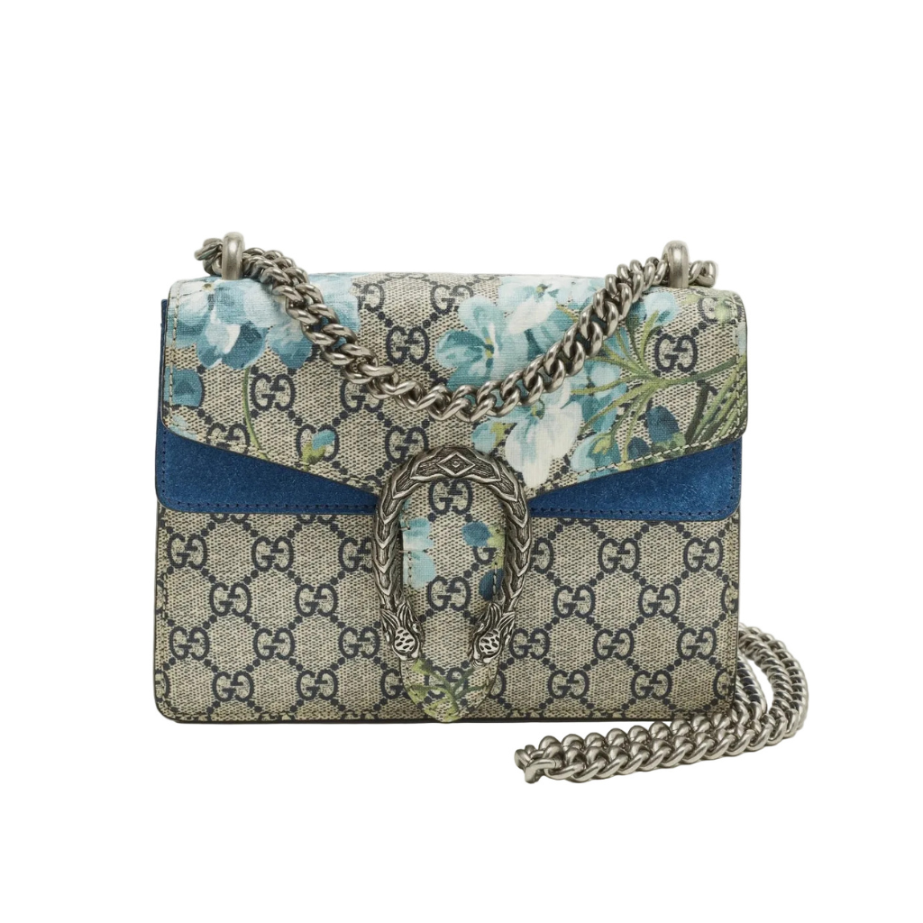 authentic gucci dionysus blue canvas in size small crossbody bag in great condition for sale 