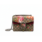 authentic gucci dionysus small bloom floral print in gg canvas and silver hardware crossbody and shoulder strrap in very good condition 