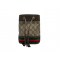 Gucci bucket bag with GG monogram pattern canvas and red and green stripe in great condition shows no marks or stain authentic and preowned 