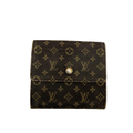 Louis Vuitton Elise compact wallet in brown Monogram canvas with gold-tone snap closures