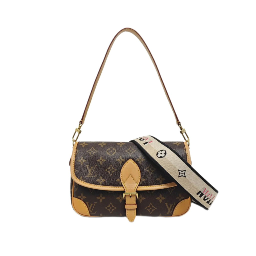 authentic louis vuitton diane shoulder bag in monogram and vachetta leather in great condition 