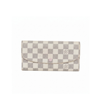 preloved louis vuitton white damier azur emilie long wallet with button closure for sale in great condition 