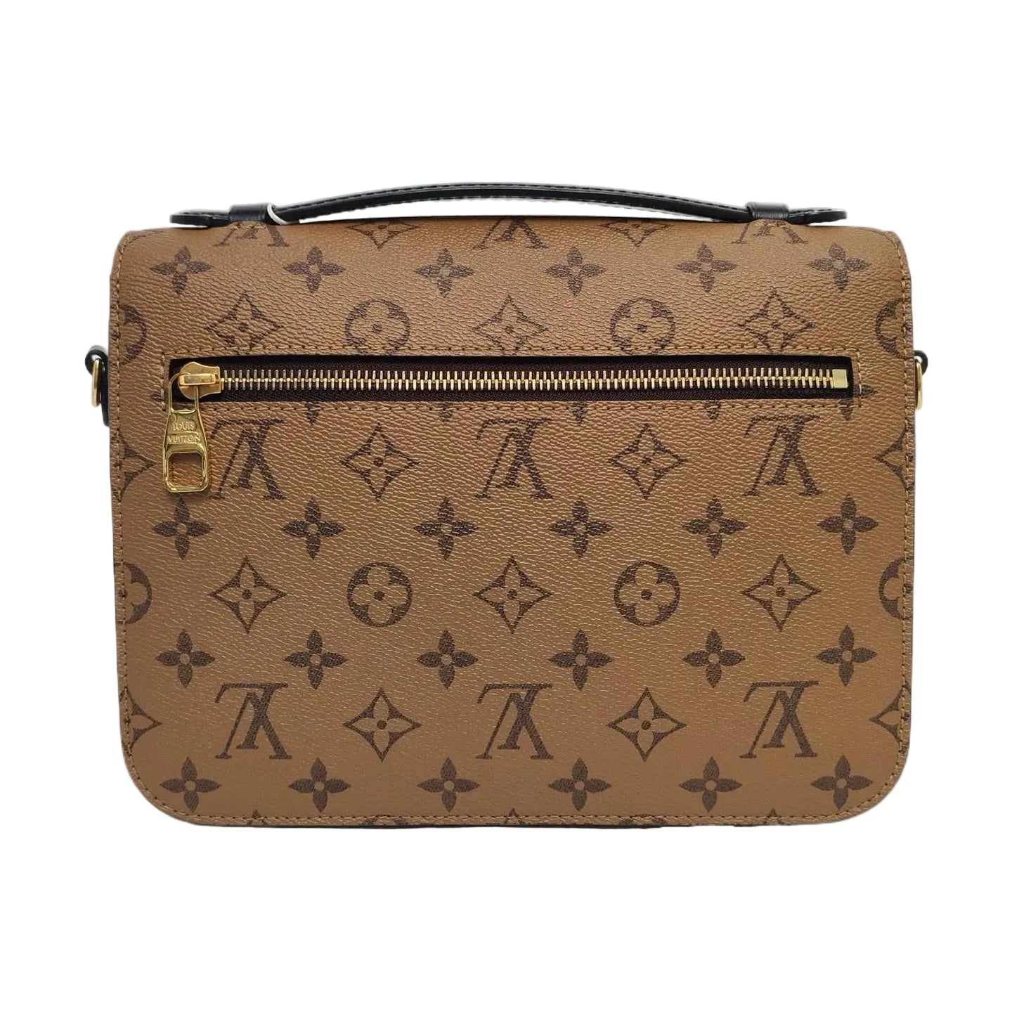 the back view of louis vuitton metis pochette reverse monogram in great condition and zipper 