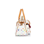 authentic designer luxury handbag in white multicolor canvas rita bag 