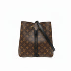 secondhand authentic louis vuitton monogram neo noe and black leather strap in excellent condition for sale designer luxury bag at discount price