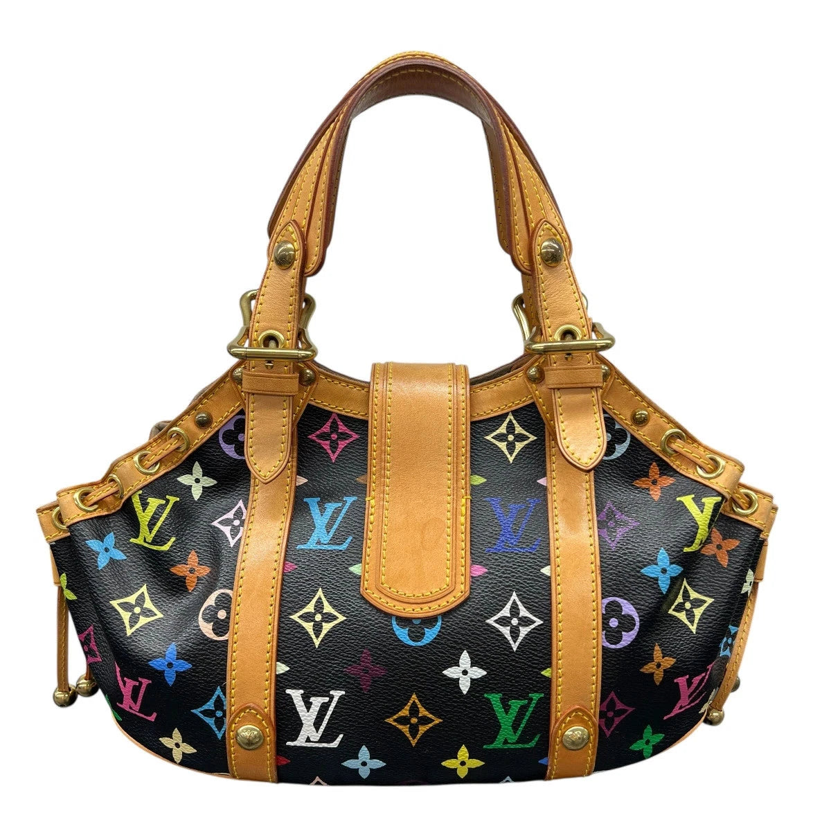Louis Vuitton x Takashi Murakami Monogram Multicolore Black Theda Bag