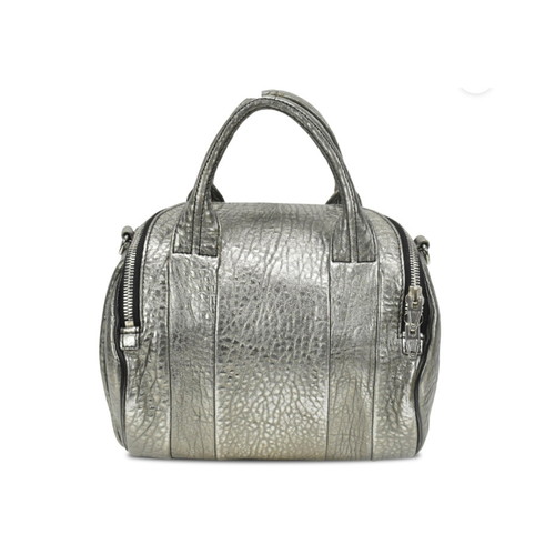 Alexander Wang Rockie Bag – Black Pebbled Leather – Iconic Studded Base Satchel