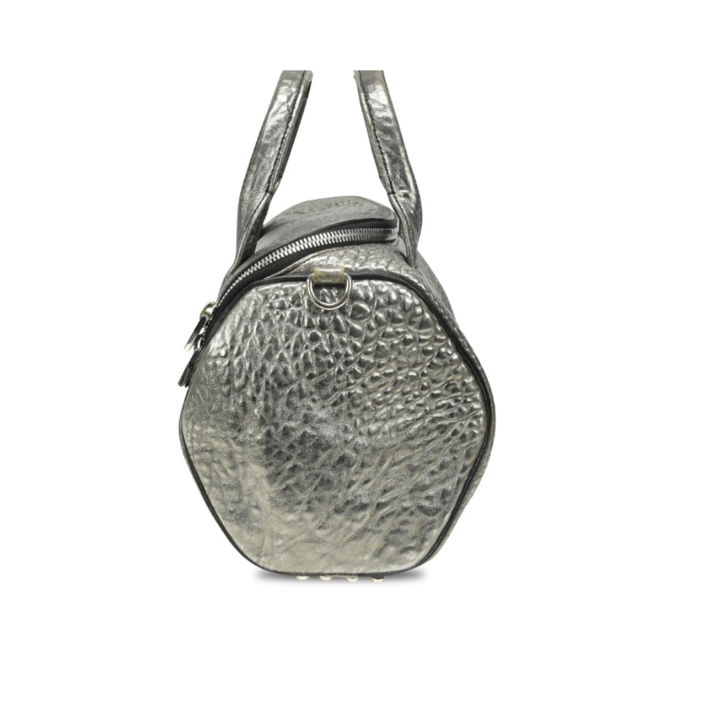 Alexander Wang Rockie Bag – Black Pebbled Leather – Iconic Studded Base Satchel