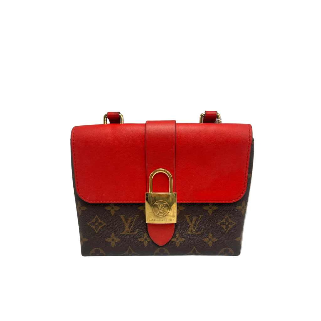 Louis Vuitton Locky BB Monogram Canvas & Red Leather Top Handle Crossbody Bag