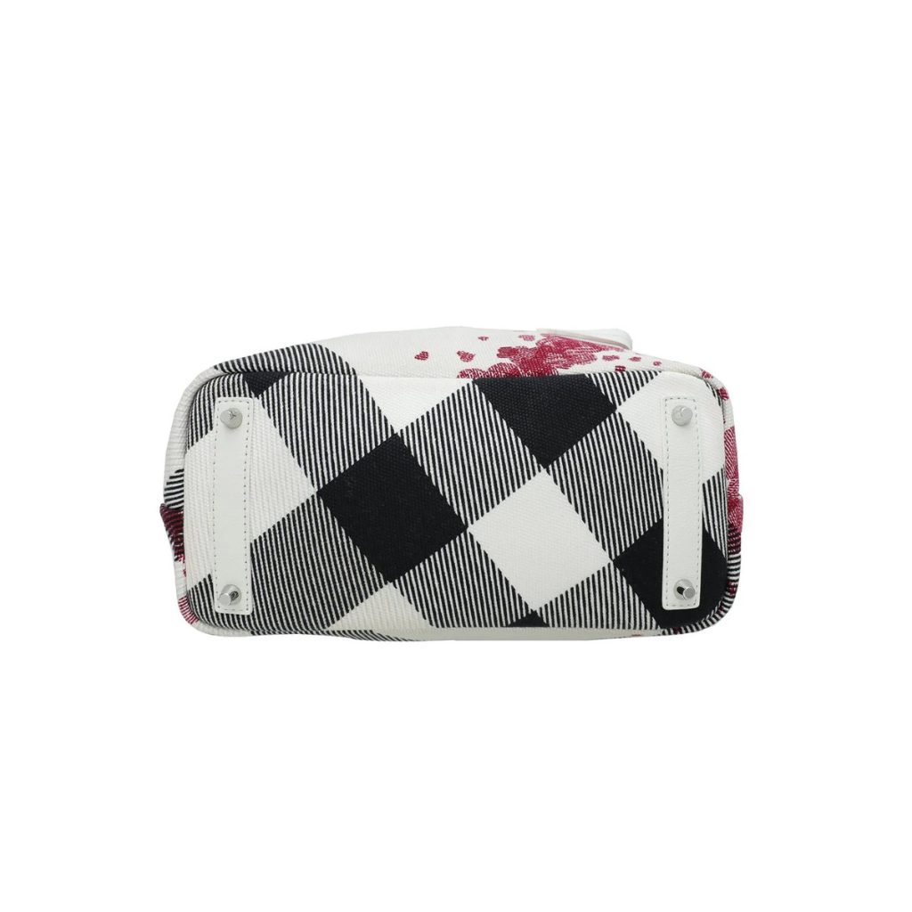 Burberry Abstract Print Canvas Tote Bag – White Multi-Colour