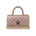 Chanel Coco Handle Mini in Iridescent Metallic Pink Caviar Leather