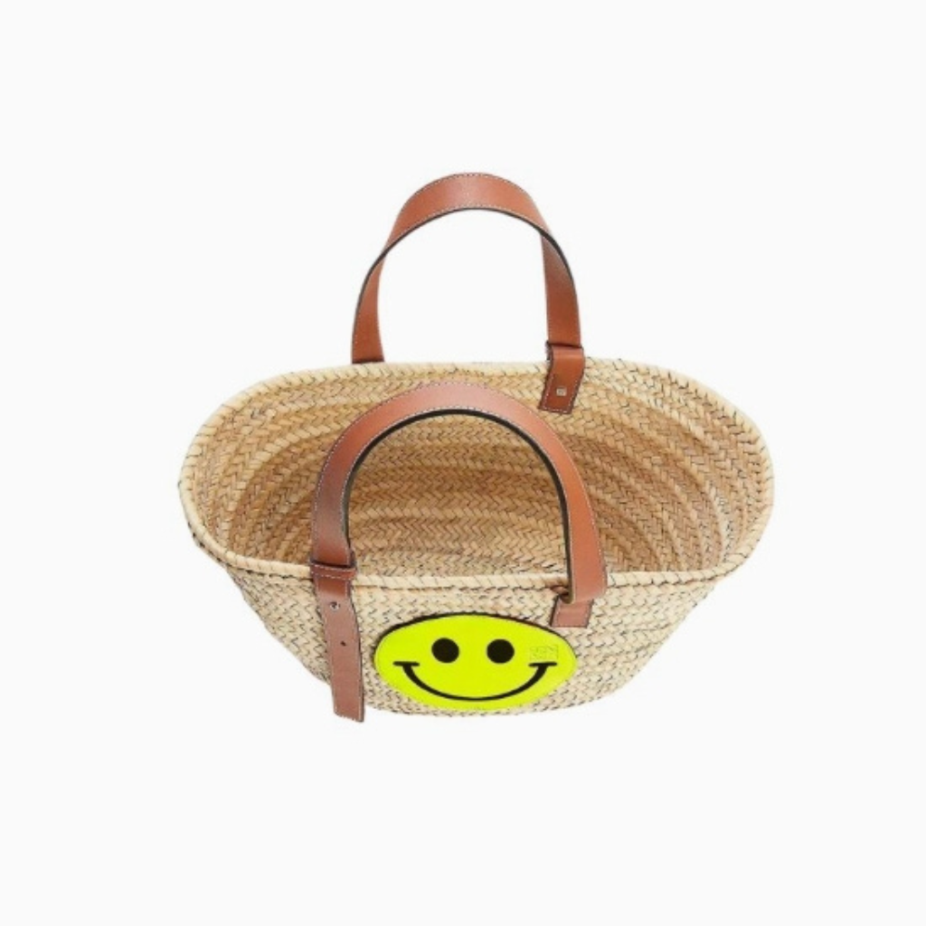 Loewe Smiley Raffia Basket