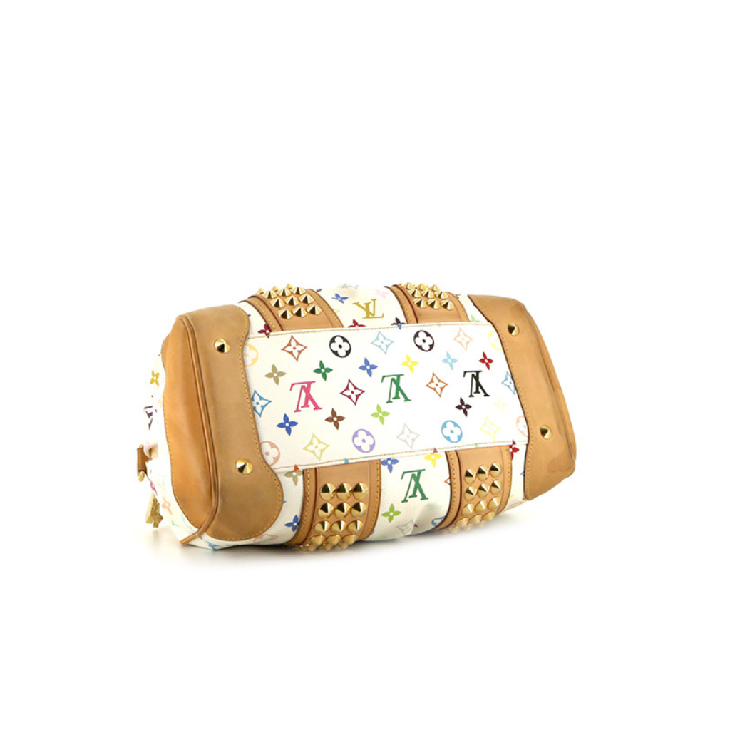 Authentic Louis Vuitton x Takashi Murakami Multicolore Courtney Bag - White