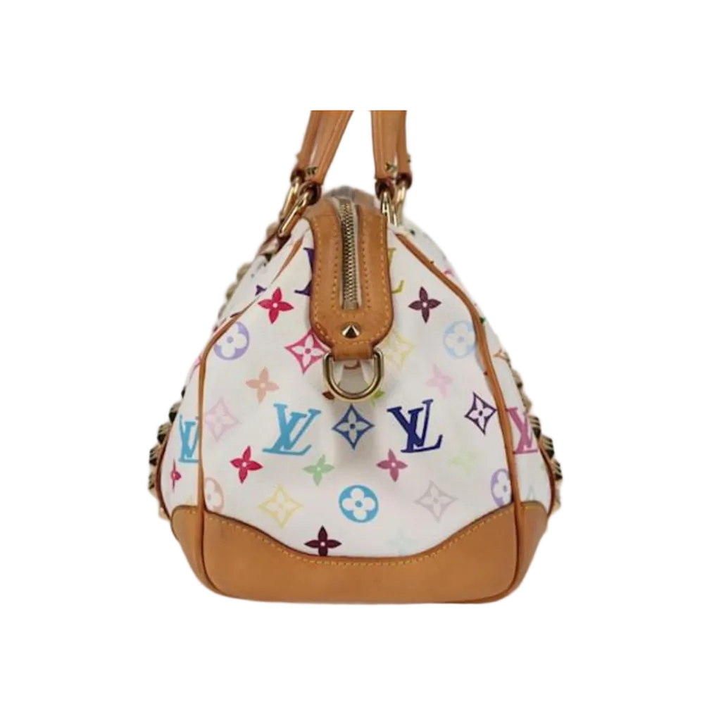 Authentic Louis Vuitton x Takashi Murakami Multicolore Courtney Bag - White