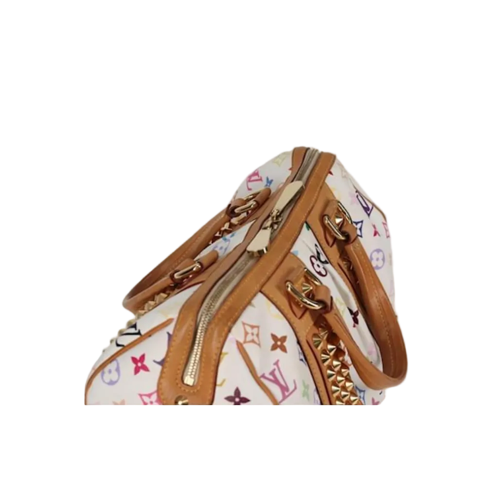 Authentic Louis Vuitton x Takashi Murakami Multicolore Courtney Bag - White