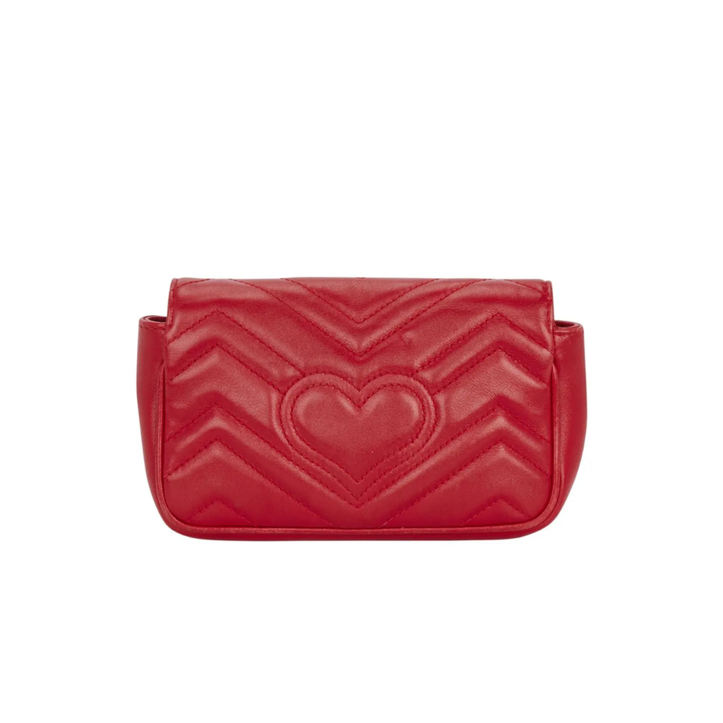 Gucci GG Marmont Super Mini Bag - Red Matelassé Leather