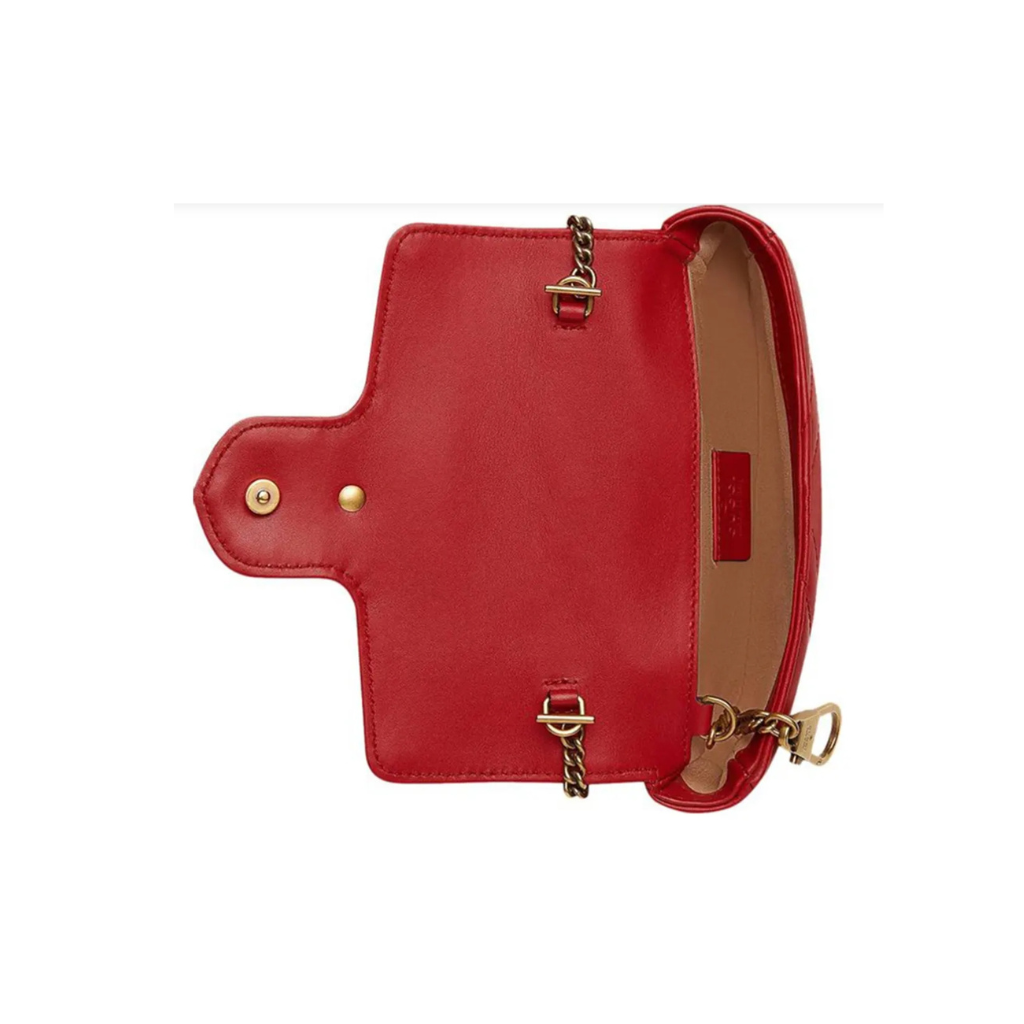 Gucci GG Marmont Super Mini Bag - Red Matelassé Leather