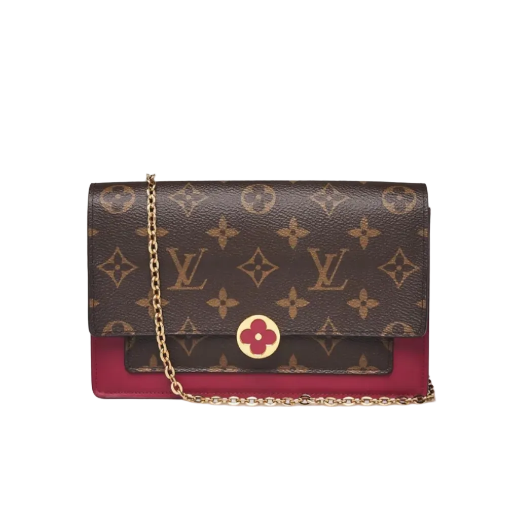 Louis Vuitton Fuchsia Monogram Canvas Flore Chain Wallet Bag