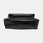 the bottom view of saint laurent NiKi Medium bag in soft black leather 